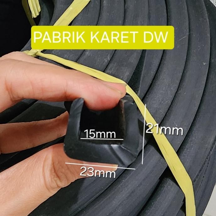 KARET LIST U JEPIT KACA 15 MM KARET LIS U JEPIT PLAT 15MM METERAN TERBAIK