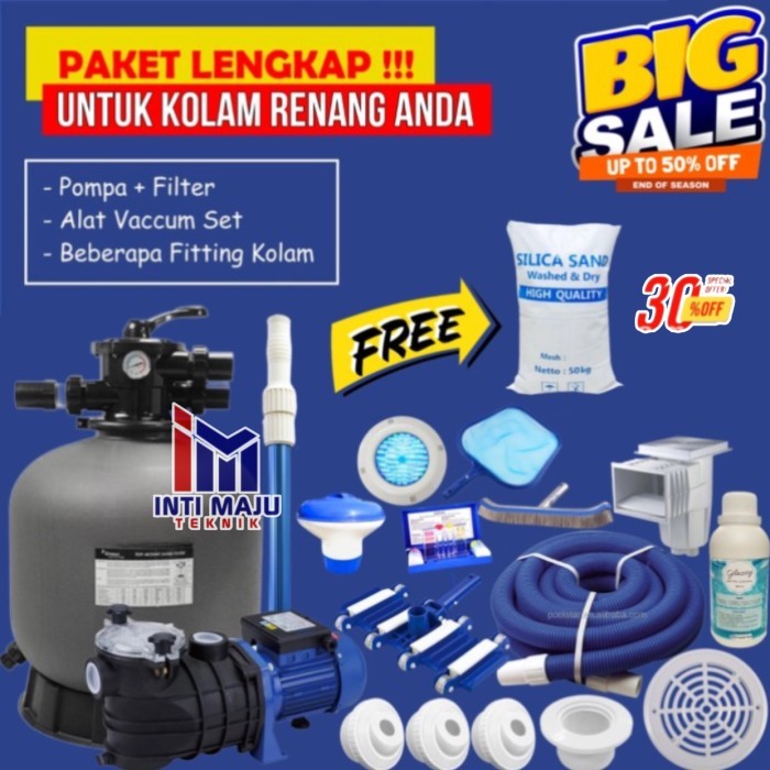 TERBARU Mesin Pompa Air Kolam Renang 1HP Sand Filter Emaux Kolam Renang