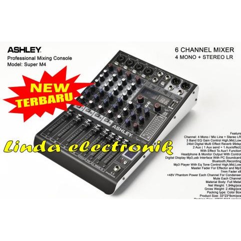 Murah Mixer Ashley Super M4 4 Channel Original
