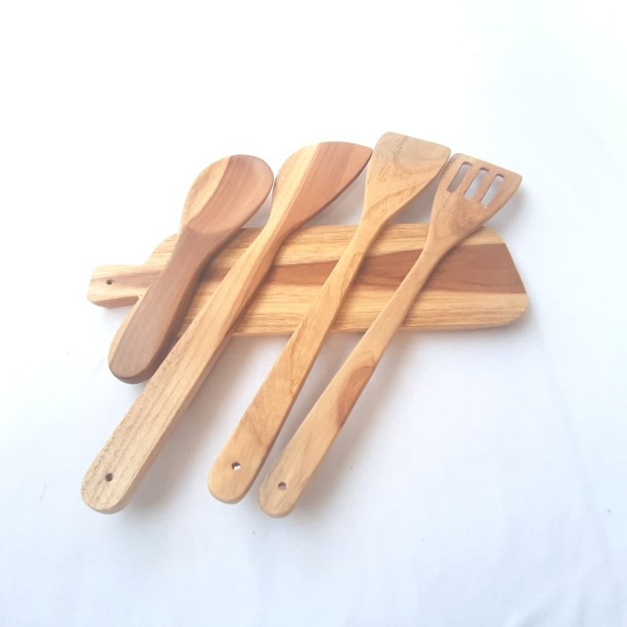 Set Alat Masak Kayu Jati / Spatula Set,Talenan, Centong Kayu Jati