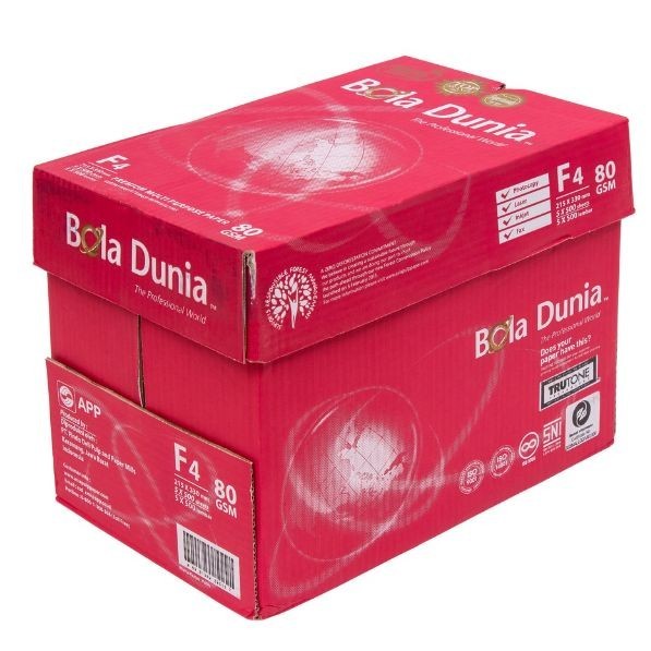 

Kertas Fotocopy Print Folio F4 Bola Dunia 80 Gr Box Dus