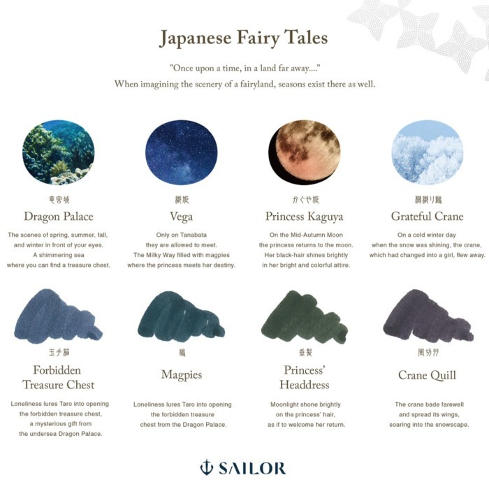 

Sailor Fountain Pen Ink Shikiori Japanese Fairy Tales 20Ml
