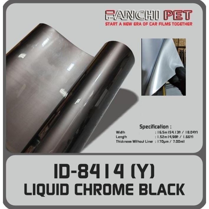 

Promo 50CM Sticker FANCHI ID-8414 Y Liquid Chrome Black PET per 50CM COD