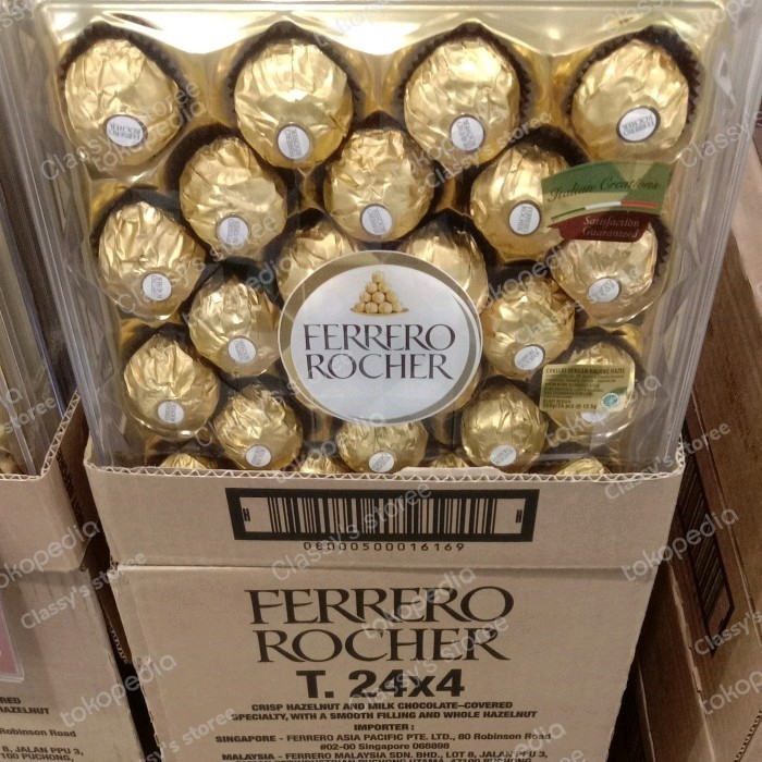 

Choclate Ferrero Rocher 24's/coklat bola 300 gr