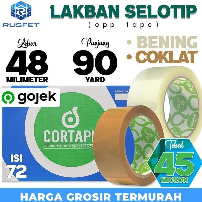 

LAKBAN ISOLASI SOLATIP 48MM X 90Y OPP TAPE CORTAPE VARIAN OJOL / DUS ASLI