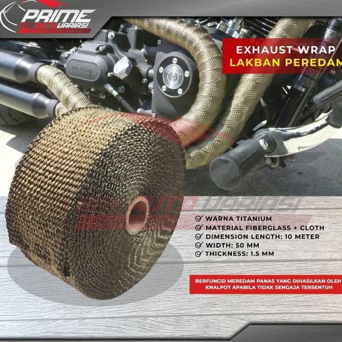 

EXHAUST WRAP LAKBAN PEREDAM PANAS KNALPOT - TITANIUM ASLI