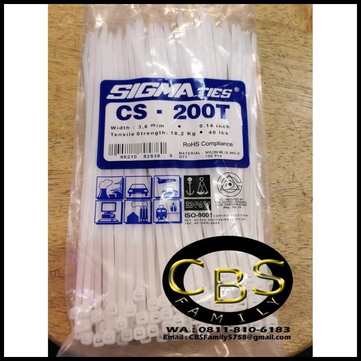 

Kabel Ties / Kabel Tis / Cable Tie Cs 200 T Putih 20 Cm Sigma Cs200T