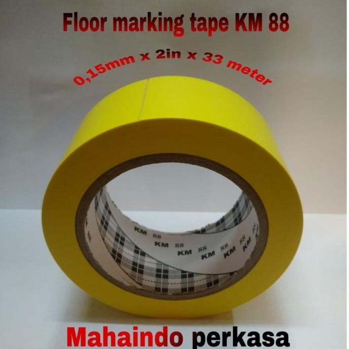 

FLOOR MARKING TAPE KM LAKBAN LANTAI KUNING 2"X 33 METER ASLI