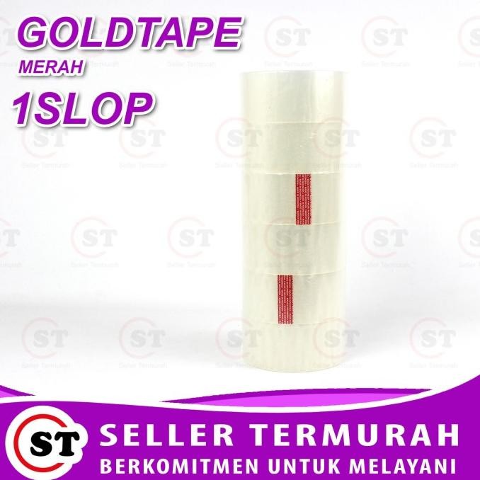 

LAKBAN GOLDTAPE / PLAKBAN GOLD TAPE OPP CORE MERAH 90 YARD 48MM 1SLOP ASLI