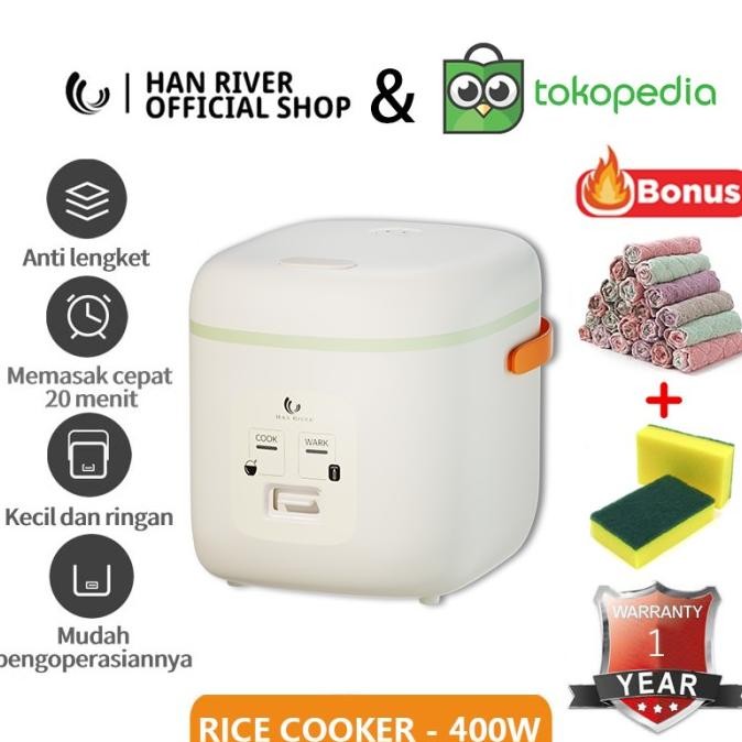 Han River HRRC04-03 Magic Com Mini Portable Travel Version 0.8L - Hijau, Putih, Merah