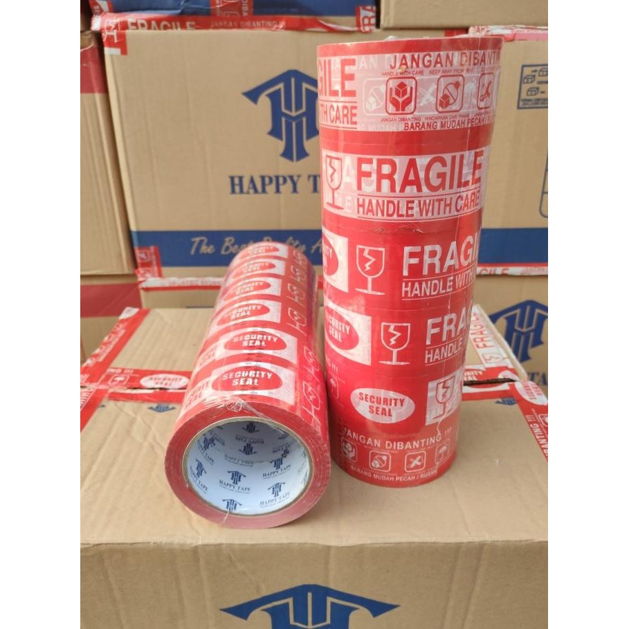 

LAKBAN FRAGILE MERAH PUTIH 48MM 100 YARD SETARA DAIMARU ASLI