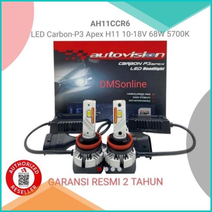 Led H11 H7 HB3 68WW 5700K Carbon P3 Autovision Garansi 1 Th 07D35Z4 ju