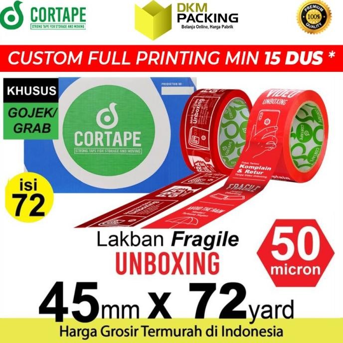 

LAKBAN FRAGILE UNBOXING 45MM PLAKBAN ISOLASI OJOL PREMIUM / DUS ASLI