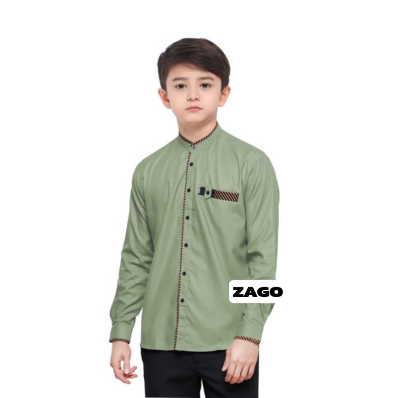 Koko Anak Qoqo Ank Cowok Kemeja Terbaru2025 Pakaian Kaos Kerah Tpa Hams Pengajian Santri Pondok Fash