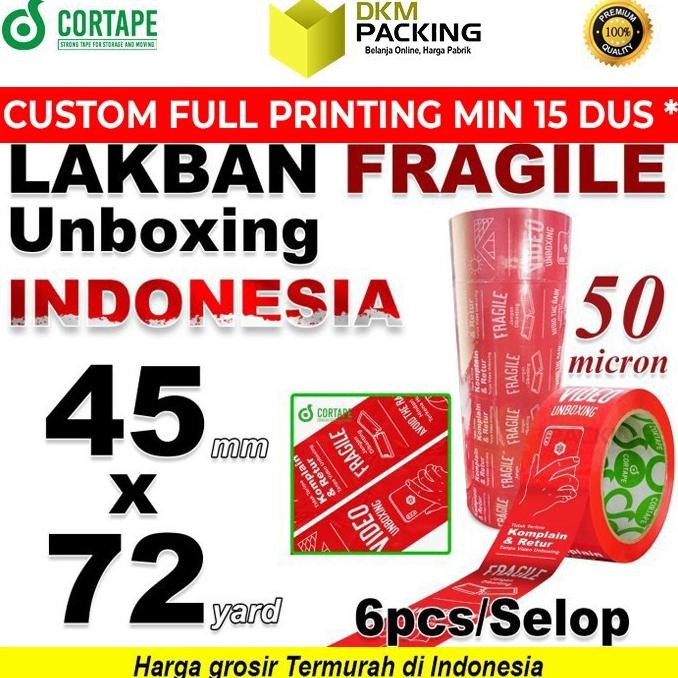 

LAKBAN FRAGILE UNBOXING 45MM INDONESIA HANDLE WITH CARE PREMIUM /SELOP ASLI