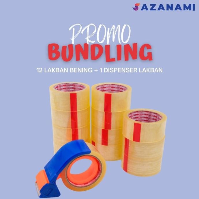 

PACKING HEMAT 2A 12 ROLL LAKBAN BENING 45MM X 80Y + DISPENSER LAKBAN ASLI