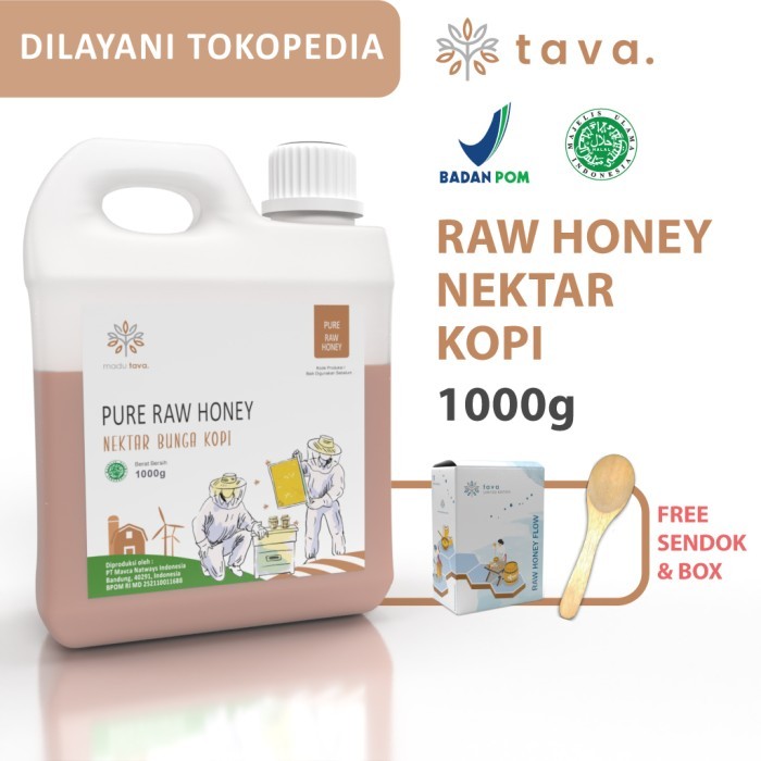 

Madu Murni Tava Nektar Kopi 1kg 100% Pure Raw Honey Asli Alami