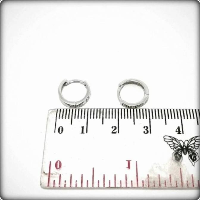 Ready Anting Perak 925 Asli Lapis Emas Putih - Anting Jepit Bulat Silver 925