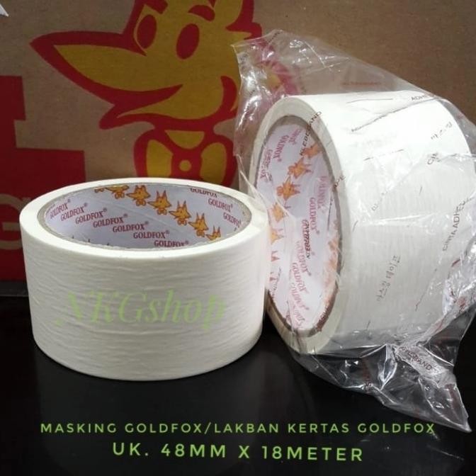 

MASKING TAPE GOLDFOX/LAKBAN KERTAS GOLDFOX 48MM X 18METER(1DUS = 48PC) ASLI