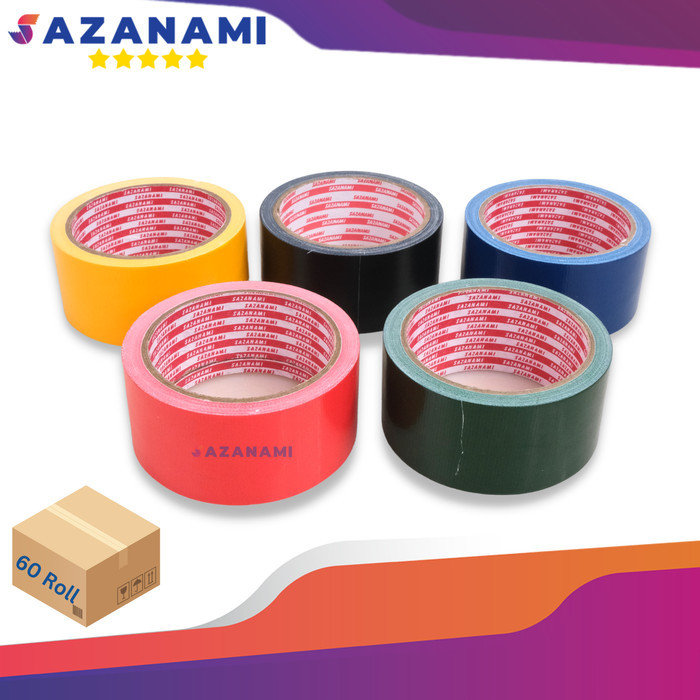 

Double Tape 1 Box Lakban Kain Hitam 2" Inch X 8M Sazanami Cloth Tape (Gojek)