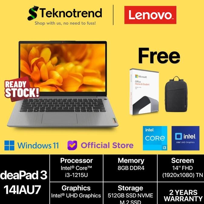 Lenovo Ideapad Slim 3 3I 14Iau7 Core I3 1215U 8Gb 512Gb