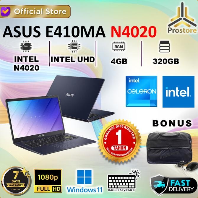 Asus E410Ma L510Ma Pentium Silver N5030 N4020 4Gb 320Gb W11 14.0Fhd Bl