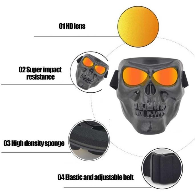 Promo Topeng Masker Motor Tengkorak Ghost Rider Goggle Mask Skull COD