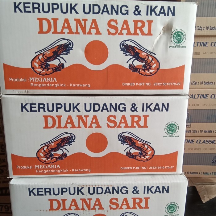 

KERUPUK UDANG DAN IKAN MEDE DIANA SARI 5 KG 1 DUS/ KERUPUK MEDE DIANA SARI UDANG & IKAN DUS 5