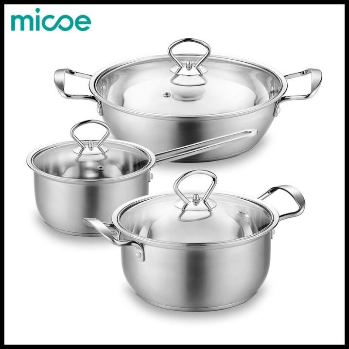 MICOE PANCI MASAK STAINLESS STEEL SAUCE PAN PENGGORENGAN WAJAN WOK PAN