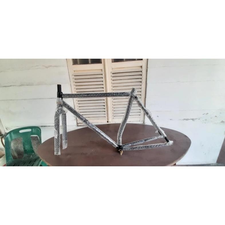 ORIGINAL Frame fixie sport, Frame + fork sepeda fixie costum model lurus model bengkok Aza-125