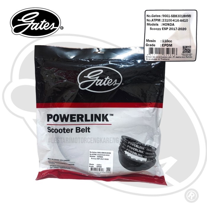 V-BELT VANBELT BELT SCOOPY FI LED 2017 2020 K16 K93 ORI GATES THAILAND