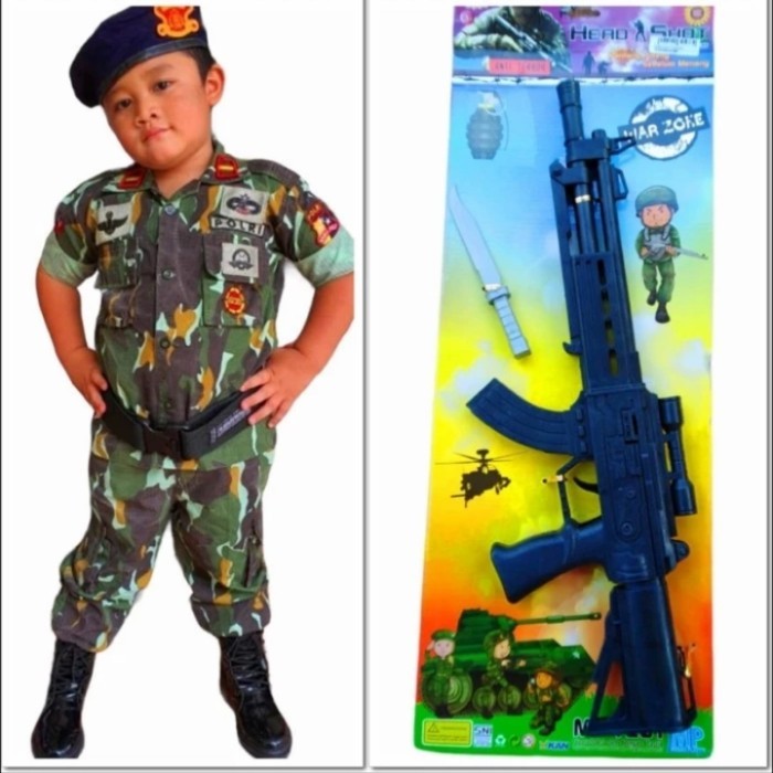 Terbaru - Baju Kostum Anak Polisi Brimob Loreng Brimob Loreng Baju Profesi