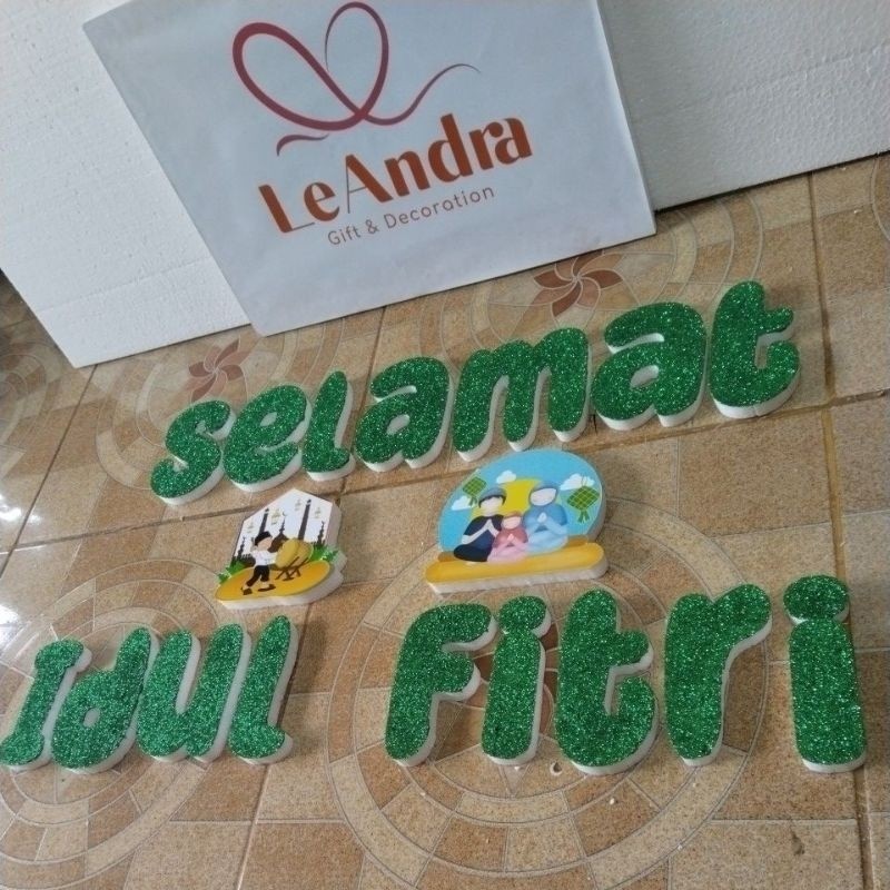 Set Dekorasi Huruf Styrofoam Gabus Selamat Idul Fitri