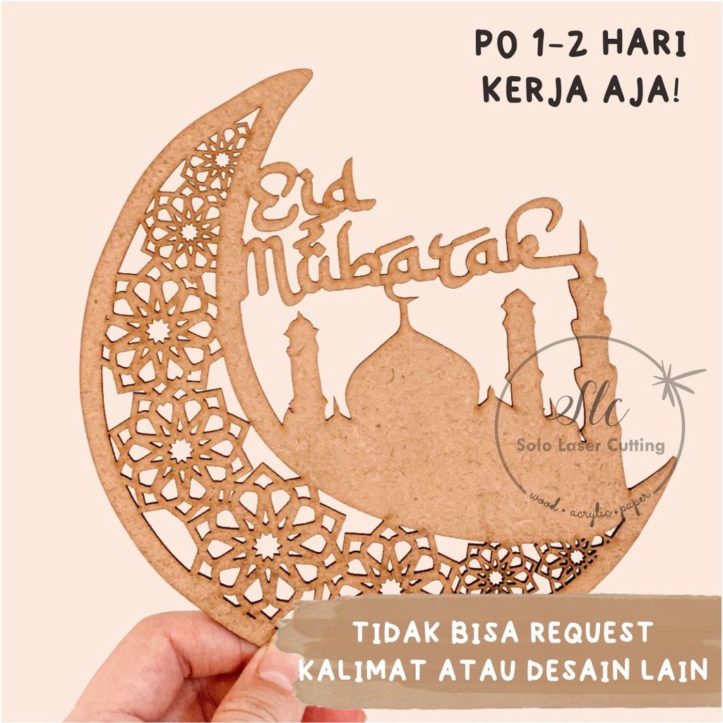 

Kayu Mandala Bulan Ramadhan Gantungan Hampers Tusukan Plat Kue Tulisan Selamat Idul Fitri Lebaran