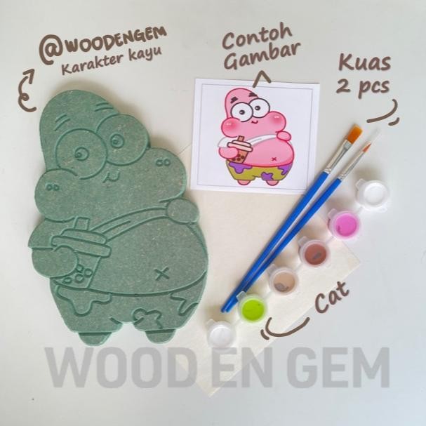 

SPECIAL DIY Wood Character Painting Kit Mewarnai Melukis Kayu Karakter Mainan Edukatif Anak Hampers Souvenir Spongebob | Woodengem 2er-54