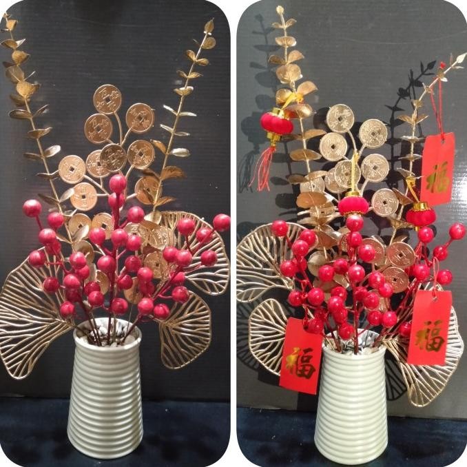 Pohon Imlek Meihua Angpao Sincia Paket Aksesoris Hiasan Dekor Imlek
