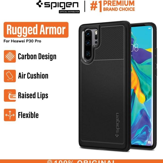 Case Huawei P30 Pro Spigen Softcase Corbon Fiber Rugged Armor Casing
