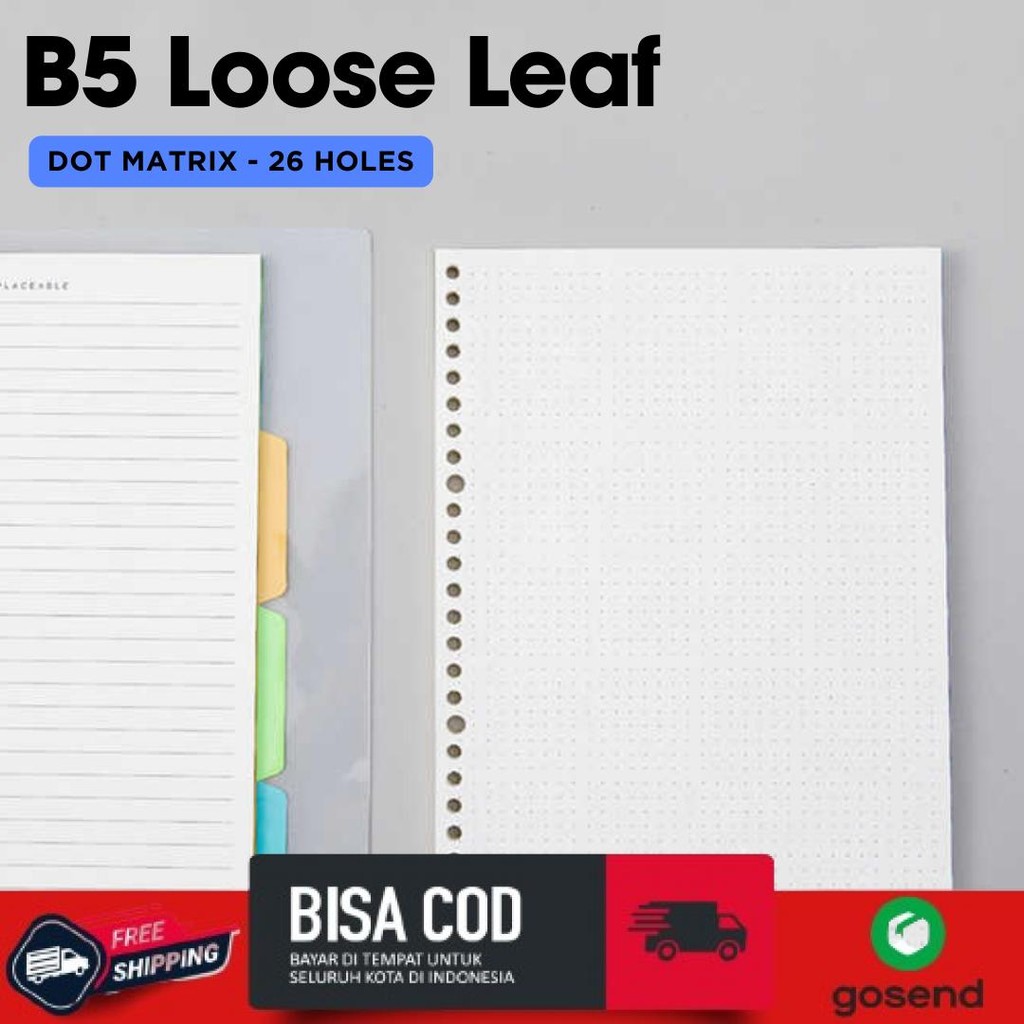 

Isi Kertas Binder B5 26 Lubang Loose Leaf Paper 60 Sheets - B5-26