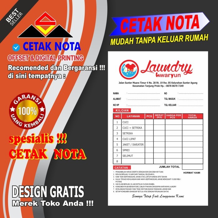 

TERBARU Nota custom 30 buku 2 ply NCR 1/3 Folio HOT SALE!