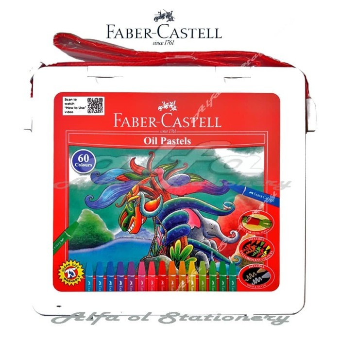 

Oil Pastel 60 Faber Castell Plastic Case - Crayon - Krayon Pastels 60c