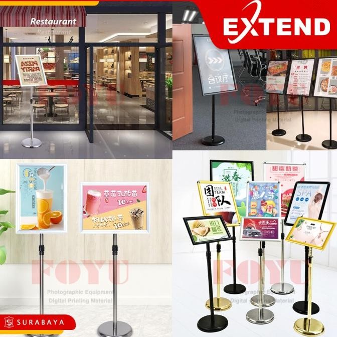 

|| PROMO ~`~ Stand Display Poster Snap Frame Steel Black A3 A4 Sign Board Tripod ||~~~
