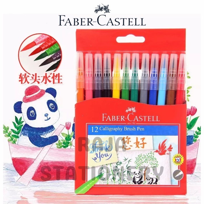 

HOT SALE! Faber Castell Calligraphy Brush Pen SET 12 COLOURS Pulpen Kaligrafi