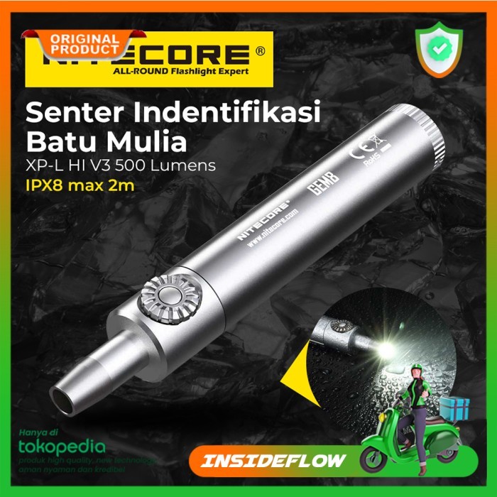 Nitecore GEM8 Senter Indentifikasi Batu Mulia Gemstone XP-L HI V3 500