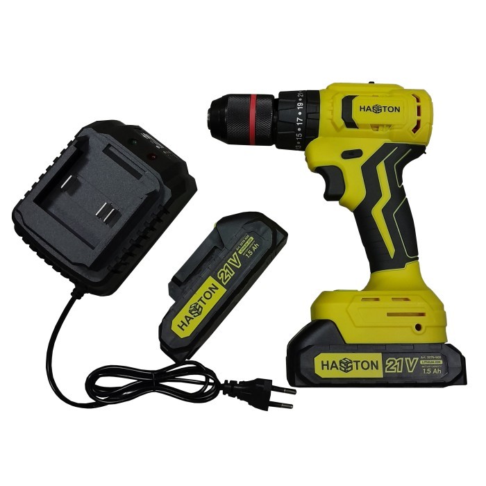 Hasston Bor Besi Kayu Beton Impact Cordless 21 V Battery Batere Charge