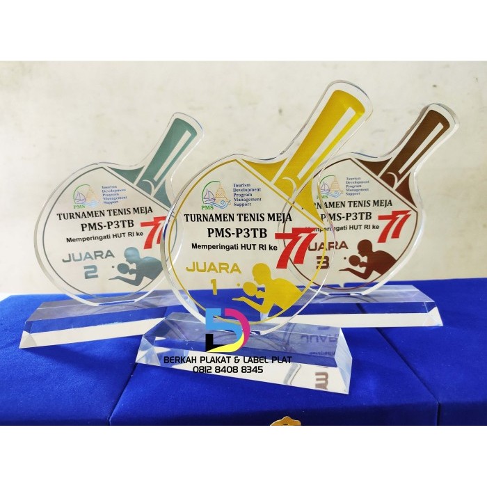 TERBARU plakat akrilik ping pong + piala tenis meja