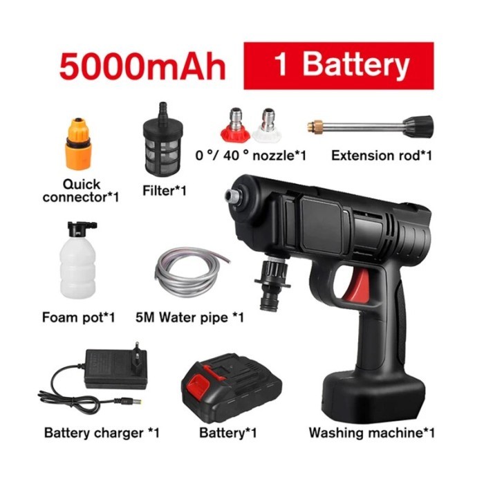 CORDLESS HIGH PRESSURE WASHER SPRAY WATER GUN CAR WASH PRESSURE WATER