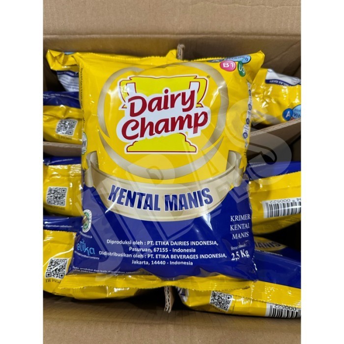 

TERLARIS TERLARIS DAIRY CHAMP KEMASAN BANTAL 2,5KG / DAIRYCHAMP KRIMER SUSU KENTAL MANIS 2,5KG