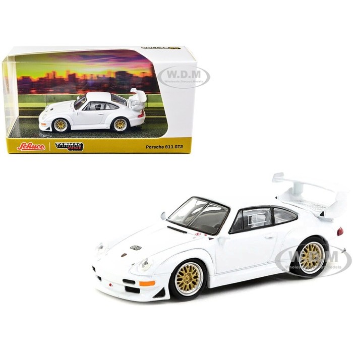 T64S-004-WH TARMAC WORKS SCHUCO PORSCHE 911 GT2 DIECAST MINIATUR