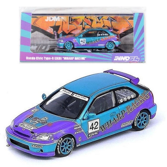 IN64-EK9-JDM12 INNO64 HONDA CIVIC TYPE-R EK9 WHARP RACING DIECAST