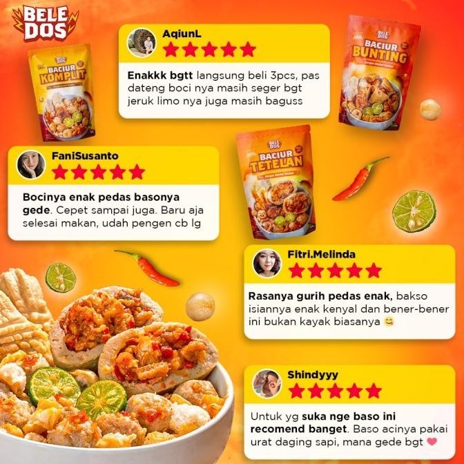 

|| PROMO ~`~ Beledos Paket Mantap 3 /Baciur Iga Emplok/Baciur Komplit/Baciur Bunting ||~~~